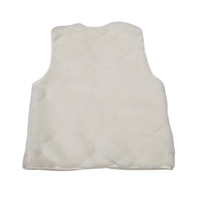 Gillet 100% wol wit met knoop