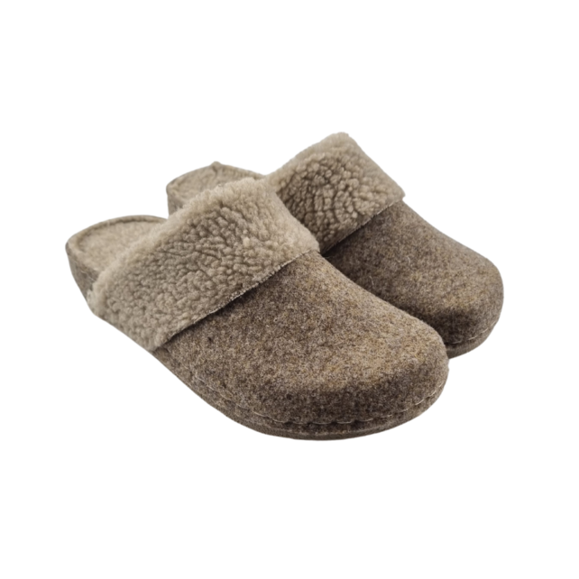 Instapper winterklompen grijsbruin - t/m maat 41 Instapper winterklompen grijsbruin - t/m maat 41