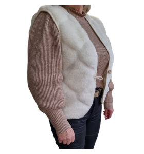 Gillet 100% sheep wool - white