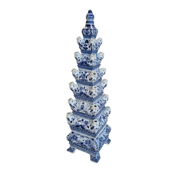 Delft blue Pyramid Vase for tulips - 85cm high