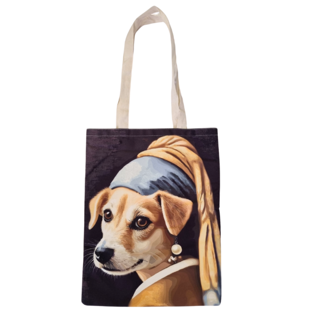 canvas tas - Hond met de Parel
