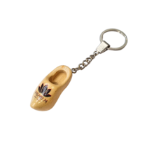 Wooden shoe keychain pair 4cm with print - plain