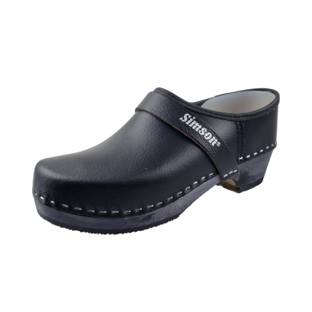 Work clogs - closed heel - Wooden clogs - Simson Black