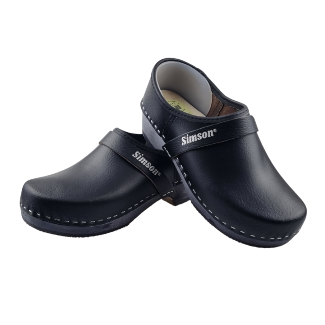Work clogs - closed heel - Wooden clogs - Simson Black