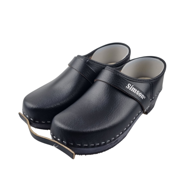 Work clogs - closed heel - Wooden clogs - Simson Black