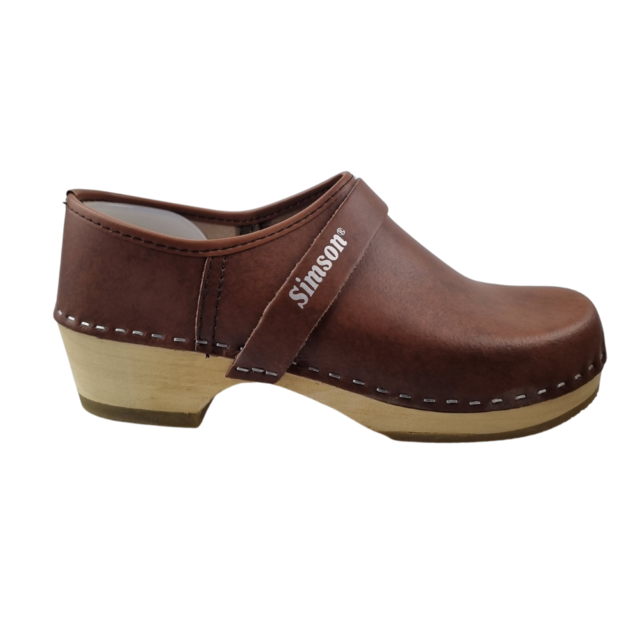 Work clogs - closed heel - Wooden clogs - Simson Brown
