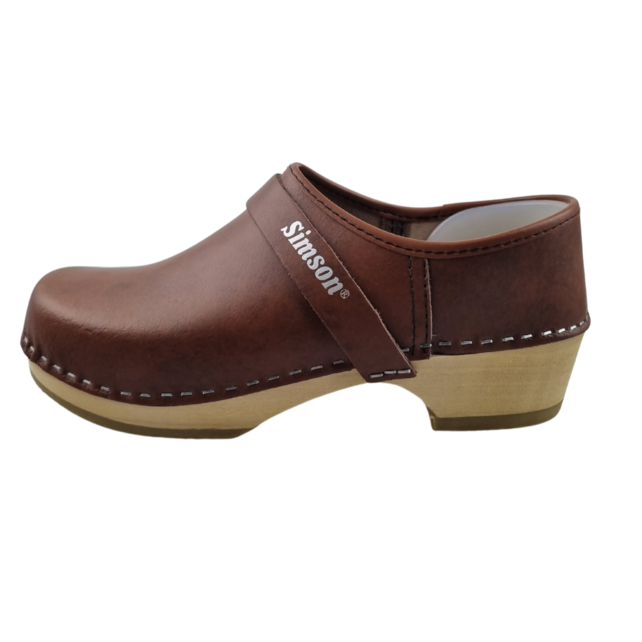 Work clogs - closed heel - Wooden clogs - Simson Brown