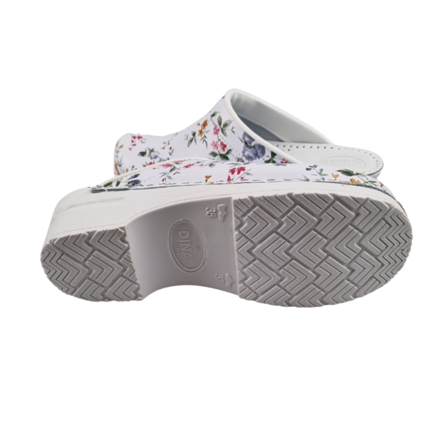 Medical clogs - PU sole and open heel - flowers Medical clogs - PU sole and open heel - flowers