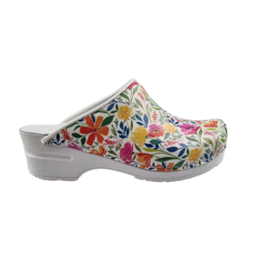 Medical clogs - PU sole and open heel - flowerparty