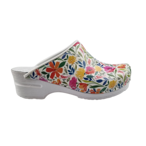Medical clogs - PU sole and open heel - flowerparty