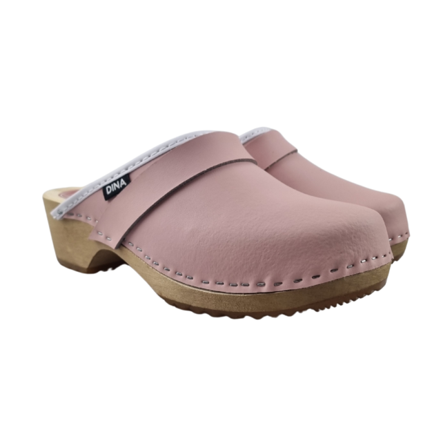 Zweedse klompen - effen roze