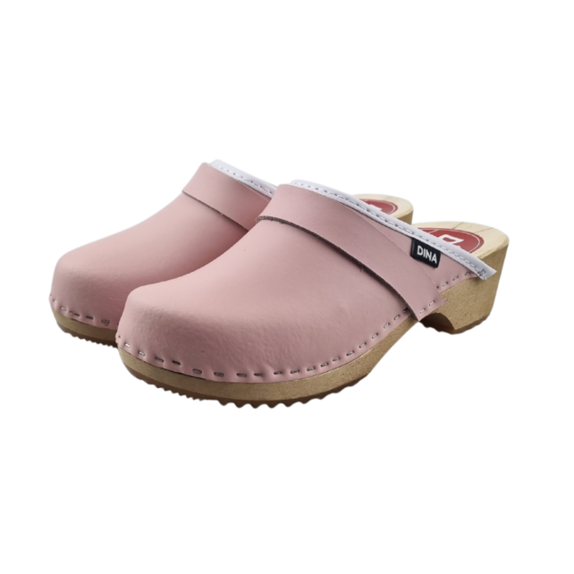 Zweedse klompen - effen roze