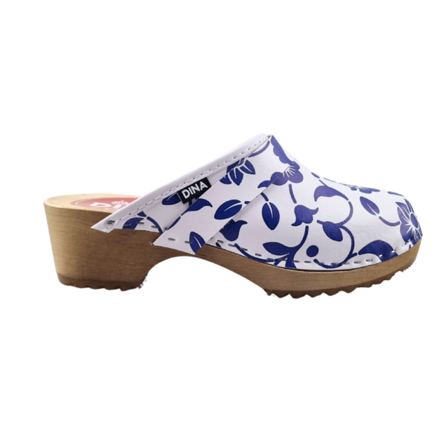 Swedish clogs - blue flowers