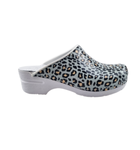 Medical clogs - PU sole and open heel - Blue panter