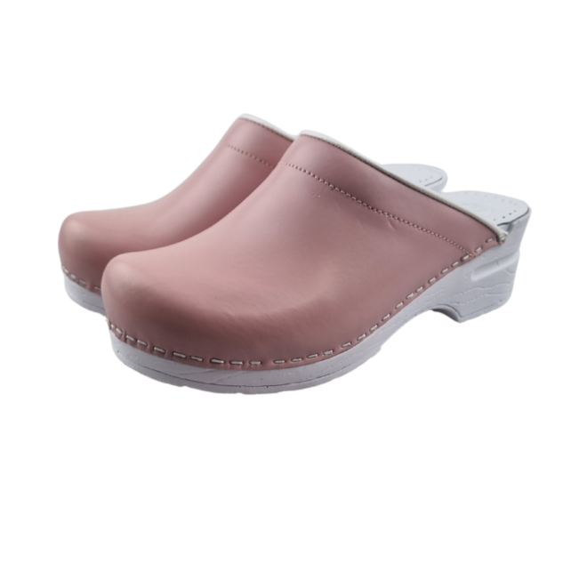 Medical clogs - PU sole and open heel - Pink