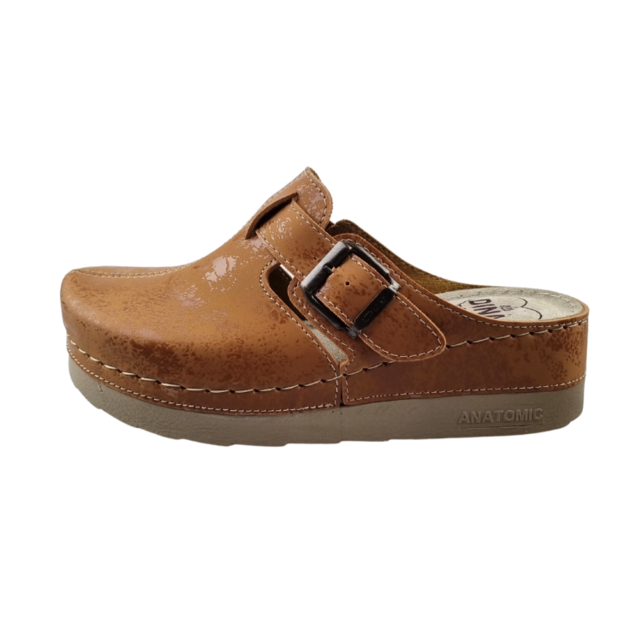 Dina comfort klompen - Bruin (verstelbare gesp)