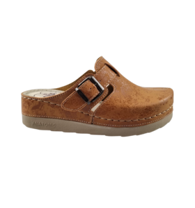 Dina Comfort clogs - Brown (adjustable buckle)