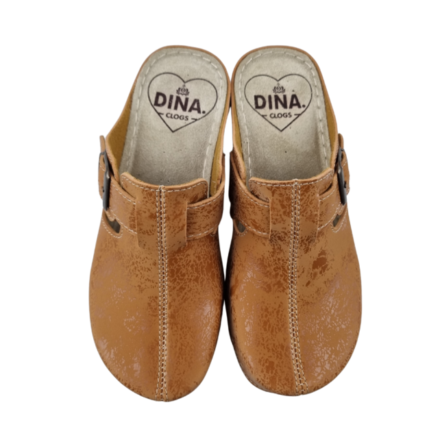 Dina Comfort clogs - Brown (adjustable buckle)