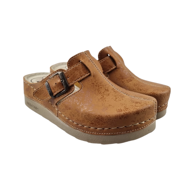 Dina comfort klompen - Bruin (verstelbare gesp)