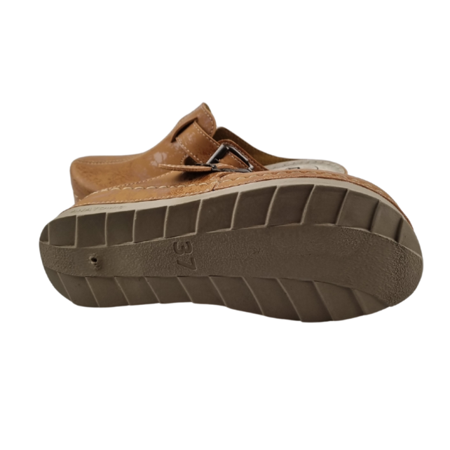 Dina Comfort clogs - Brown (adjustable buckle)