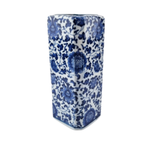 Delft blue vase 20cm high - square shaped