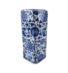 Delftsblauwe vaas 20cm hoog - vierhoekig