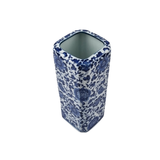 Delftsblauwe vaas 20cm hoog - vierhoekig