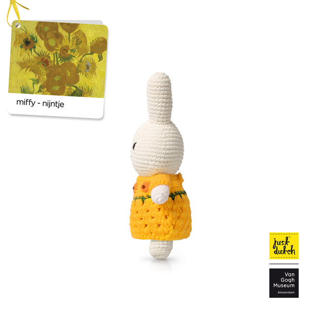 Miffy sunflowers van Gogh 20cm - crocheted