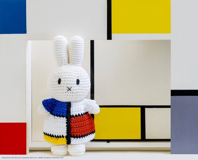 Nijntje Mondriaan jurk 20cm - gehaakt