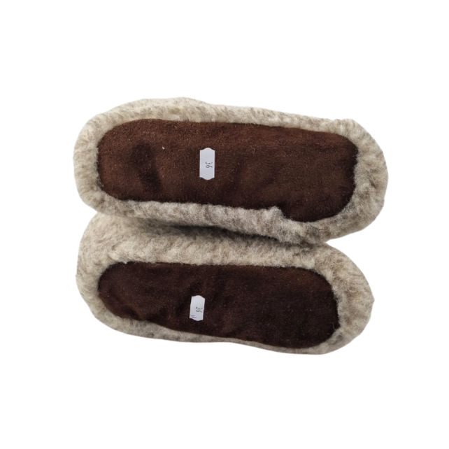 Wool slippers | high model | Gray Natural