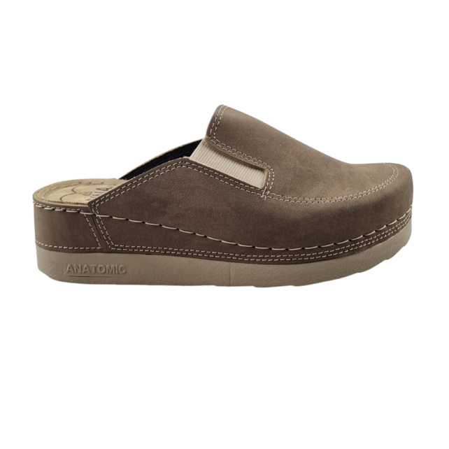 PU clogs with soft footbed - Nubuck cappuccino