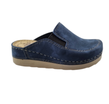 PU klompen met zacht voetbed - Nubuck blue