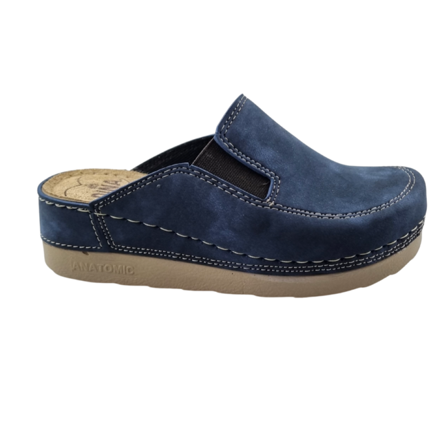 PU klompen met zacht voetbed - Nubuck blue