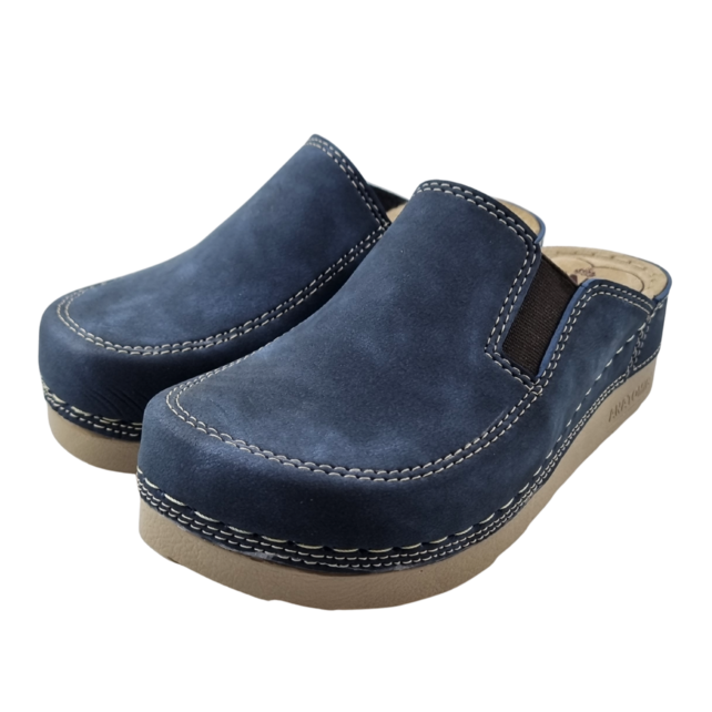 PU klompen met zacht voetbed - Nubuck blue