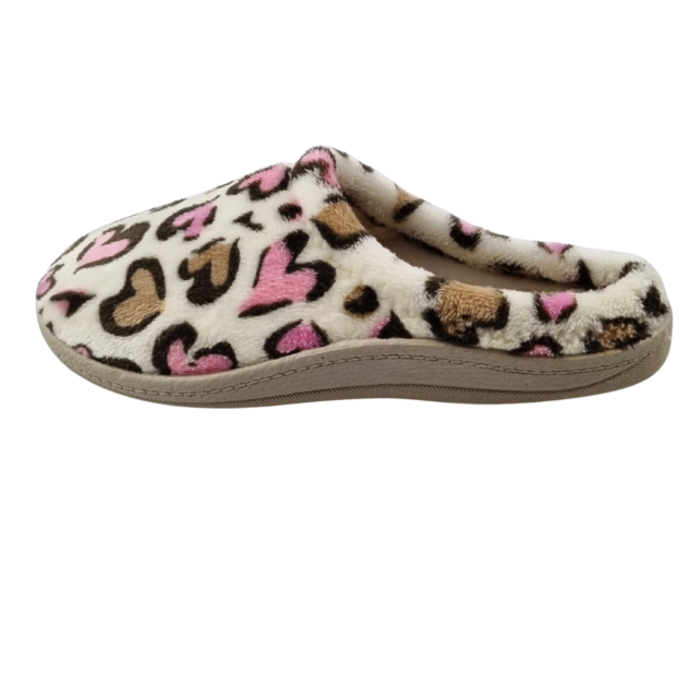 Women's slip-on shoes beige panther hearts – wonderfully soft with a firm sole