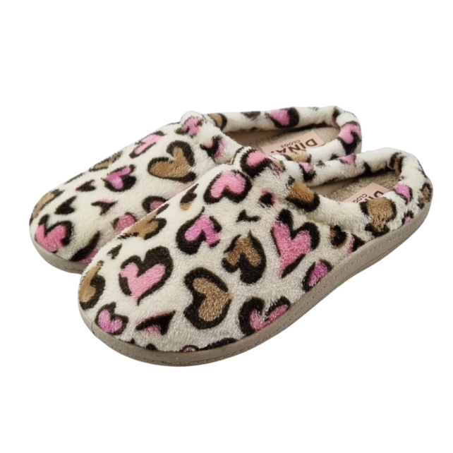 Women's slip-on shoes beige panther hearts – wonderfully soft with a firm sole