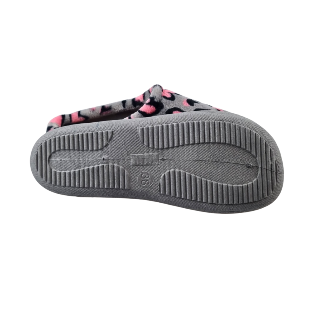 Instappers dames grey panter hearts - heerlijk zacht met harde zool