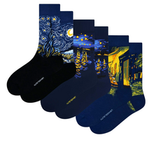 van gogh starry night socks -  set of three pair