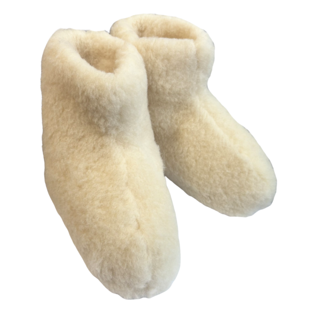 Heerlijk Warme Wollen Pantoffels – Hoog Model Off-White