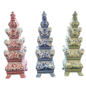 Pyramid vase for tulips, 2-piece, 46 cm high (available in 3 colours)