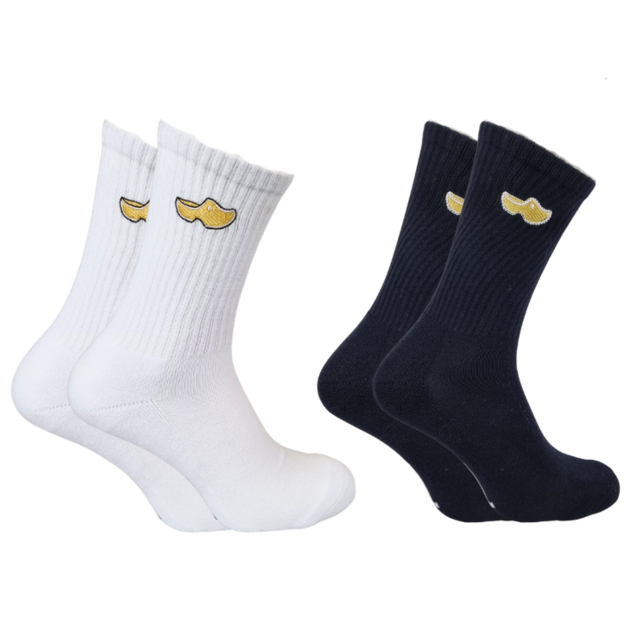 Traa sokken - klomp sokken geborduurd - Traa merchandise - 36-41/42-46 - zwart of wit