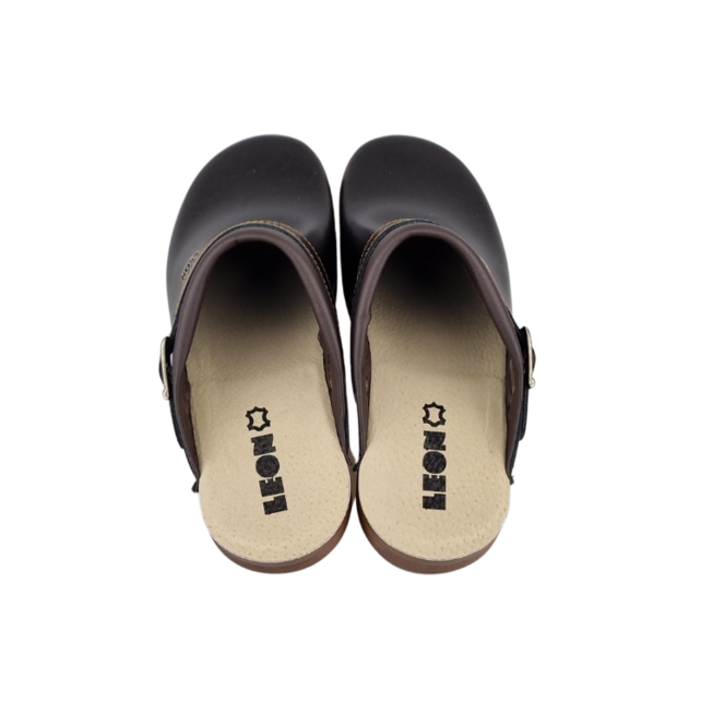 LEON men's clog in sizes 41 to 47 - brown