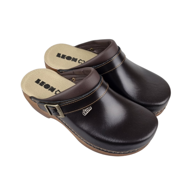 LEON heren klomp in maat 41 t/m 47 - kleur bruin