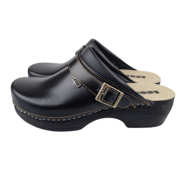 LEON men's clog in sizes 41 to 47 - black
