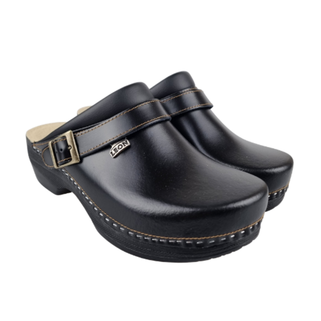 LEON men's clog in sizes 41 to 47 - black