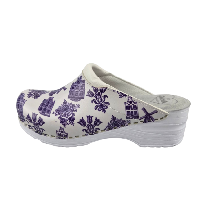 Medische klompen - Delftsblauw patroontje - Dina