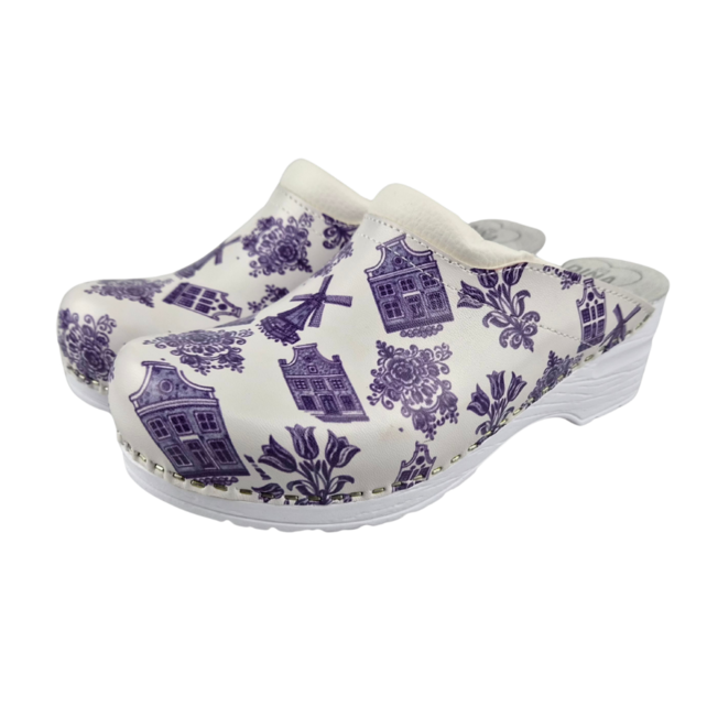 Medische klompen - Delftsblauw patroontje - Dina