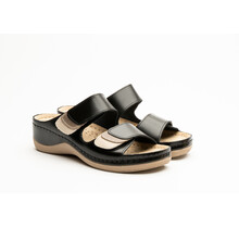 Sandalen met klitteband  en antislip nop in zool - zwart