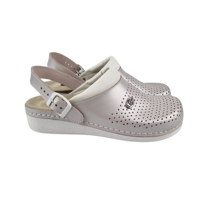 Medische klompen met uitneembare zool  en antislip nop in zool - Parel pink