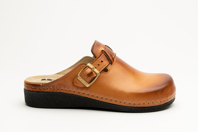 Instapklomp in maat 36 t/m 41- uitneembare zool en antislip nop - kleur goudbruin